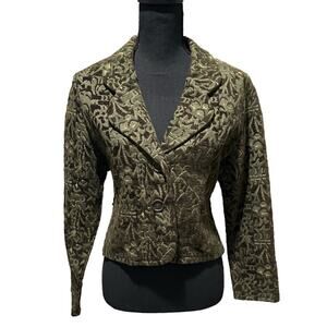 Beluva San Francisco Green Textured Cropped Jacket – Size S